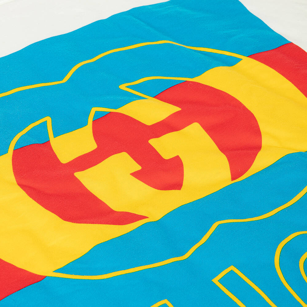 Gucci-White Cotton & Wool Padded Blanket (74cm) | Childrensalon