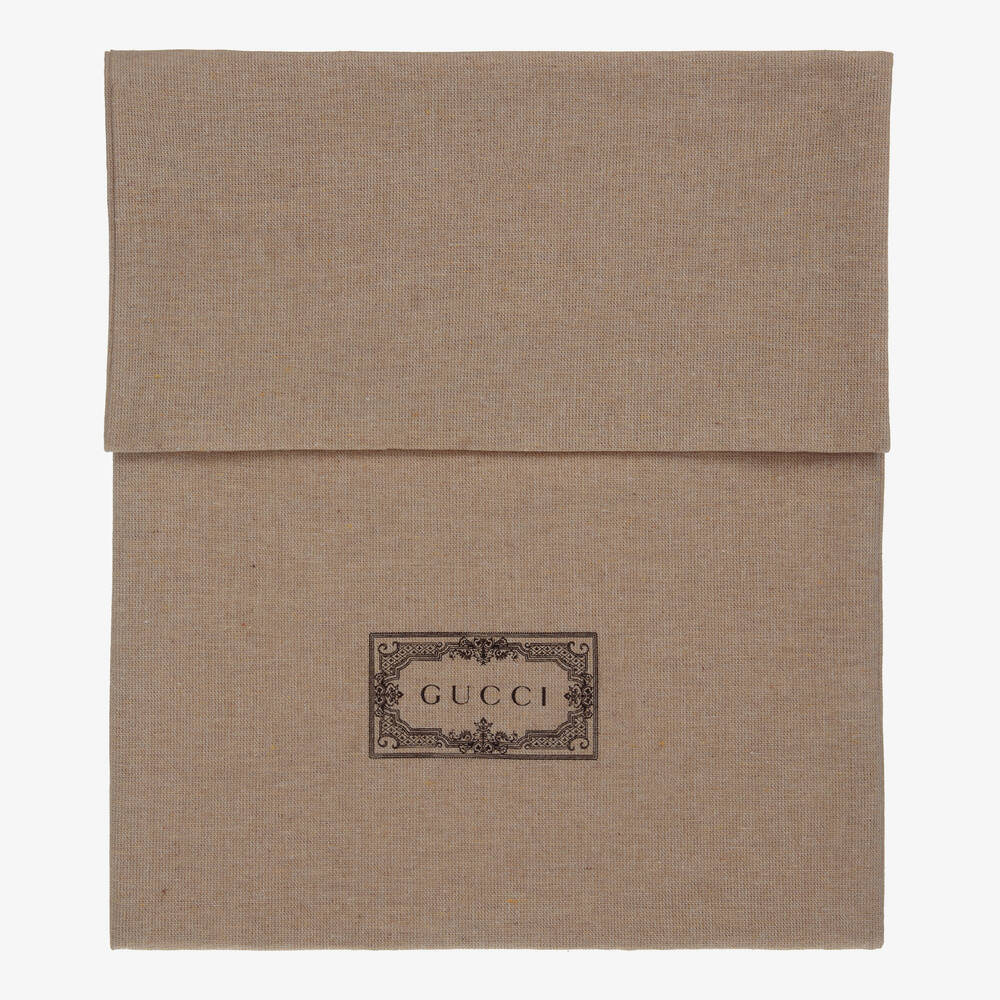 Gucci-Белые кожаные шлепанцы с логотипом | Childrensalon