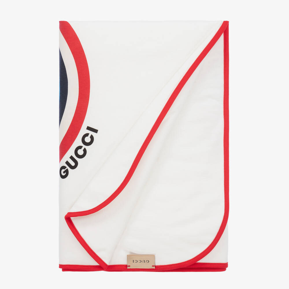 Gucci-White & Red GG Blanket (80cm) | Childrensalon