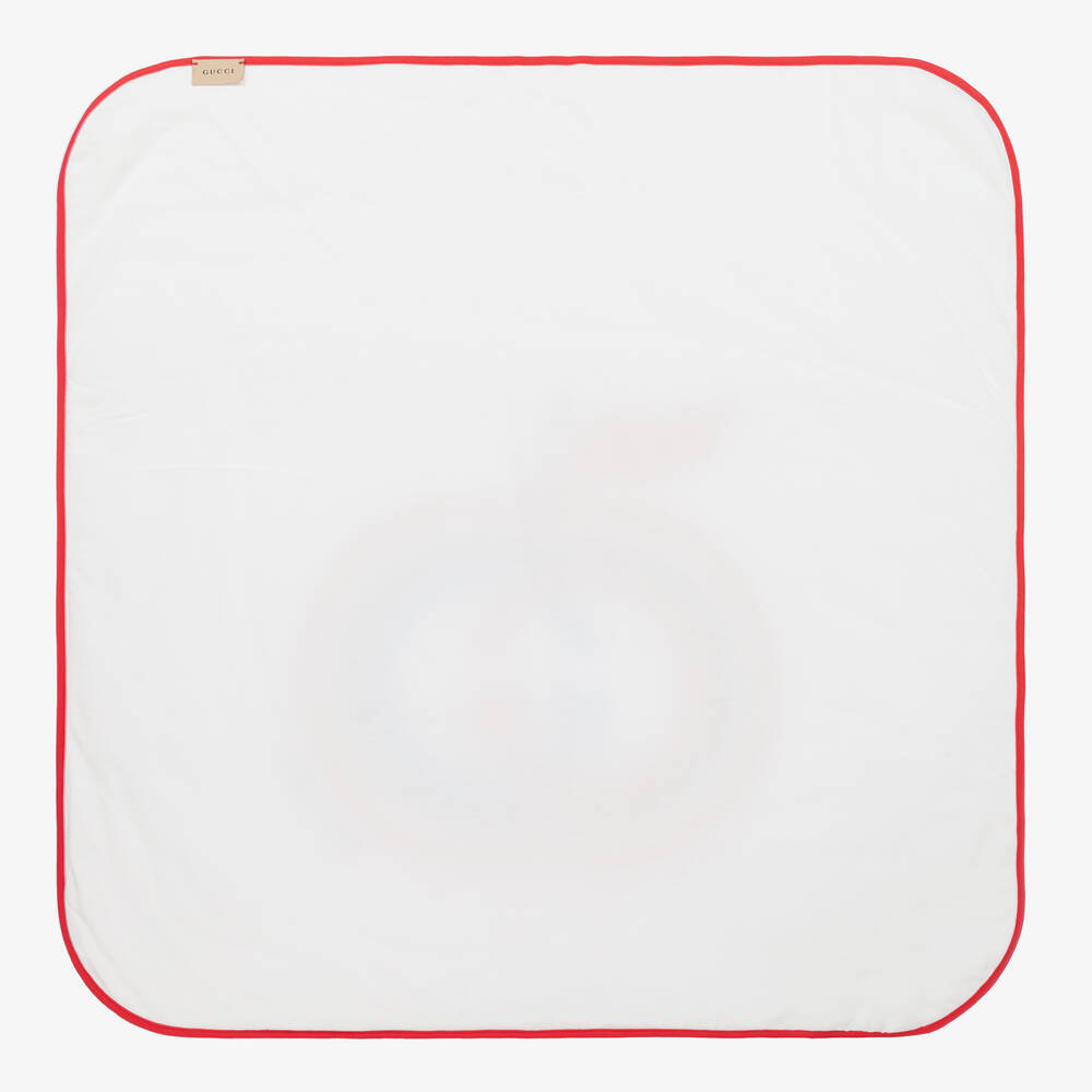 Gucci-White & Red GG Blanket (80cm) | Childrensalon