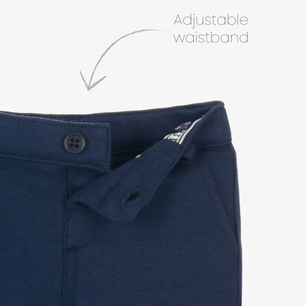 Guess-Baby Boys Blue Cotton Jersey Waistcoat Suit | Childrensalon