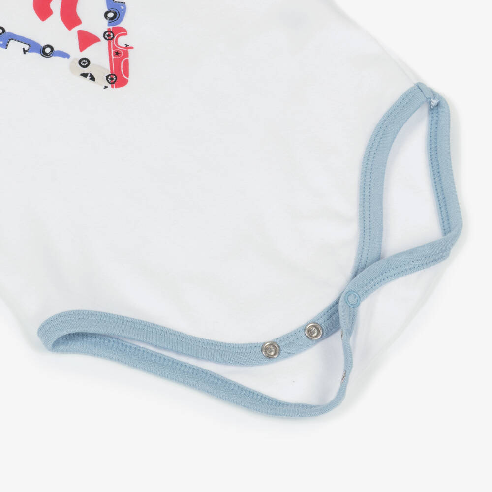 Guess-Baby Boys Blue Cotton Racing Car Reversible Tracksuit Set | Childrensalon