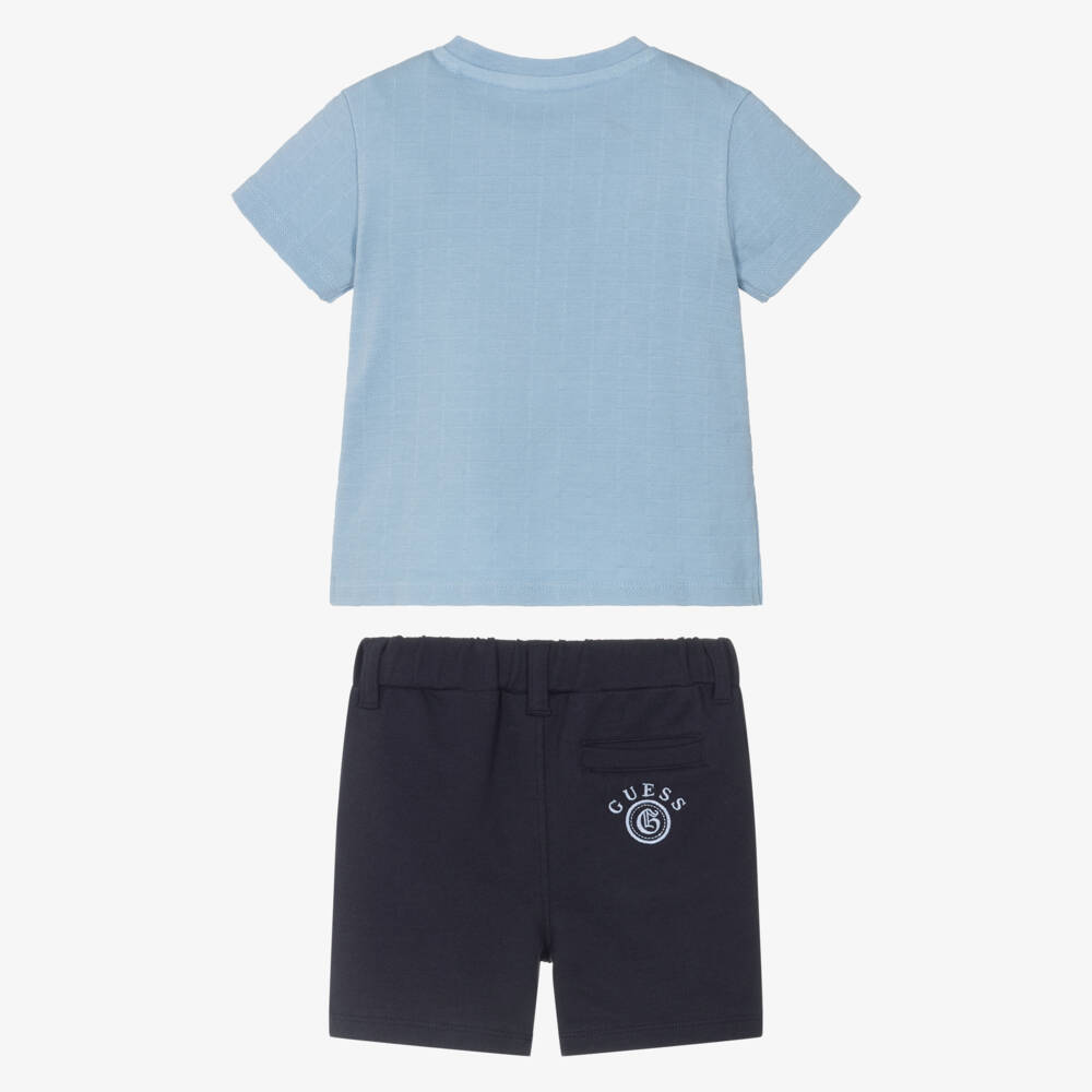 Guess-Комплект с шортами из синего хлопка с вышивкой герба для малышей | Childrensalon