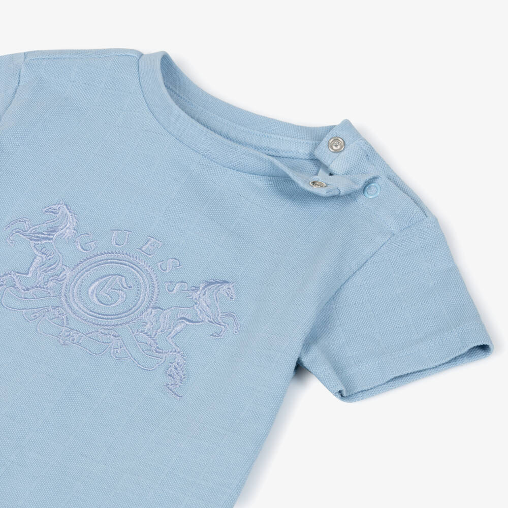Guess-Комплект с шортами из синего хлопка с вышивкой герба для малышей | Childrensalon
