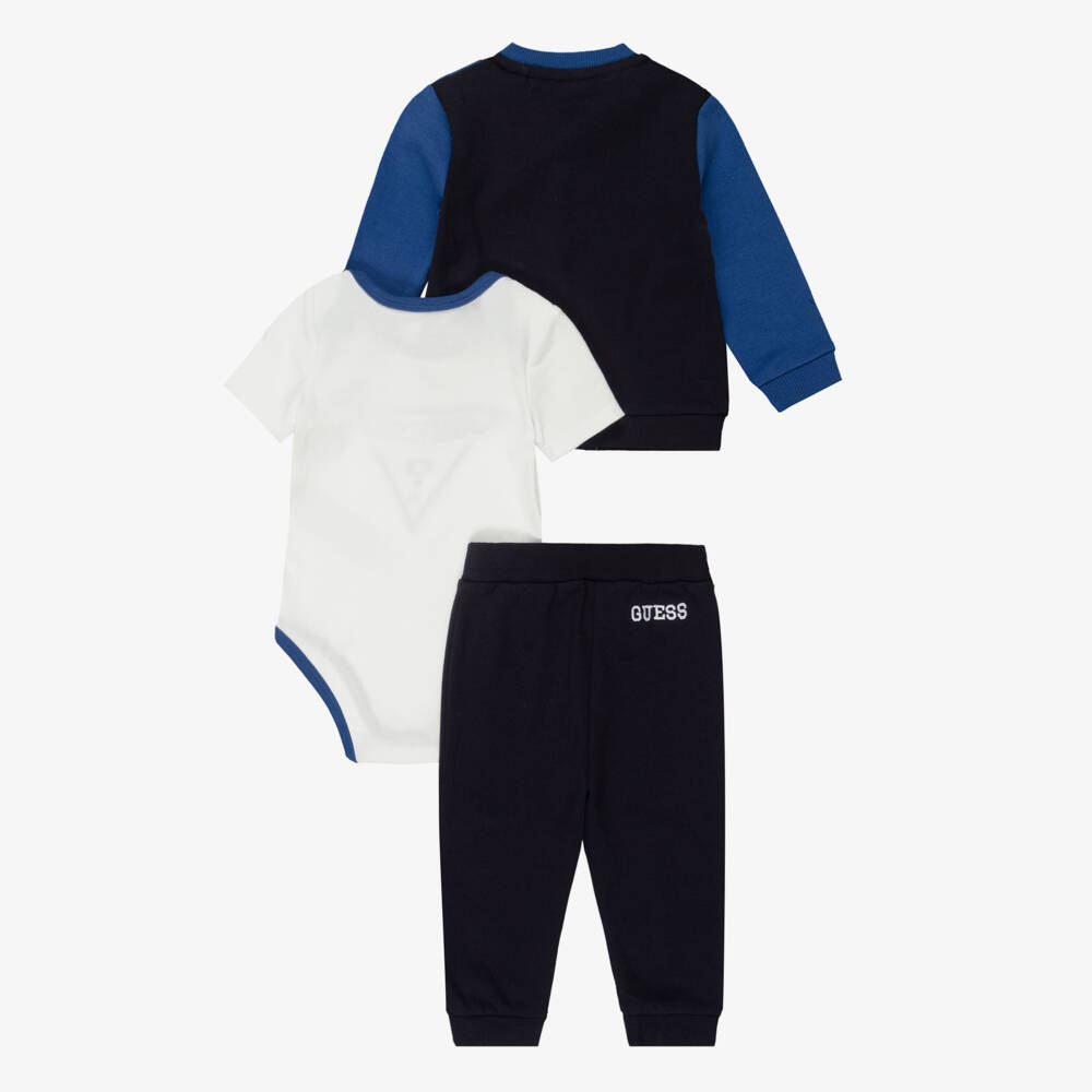 Guess-Baby Boys Blue Cotton Tracksuit Set | Childrensalon