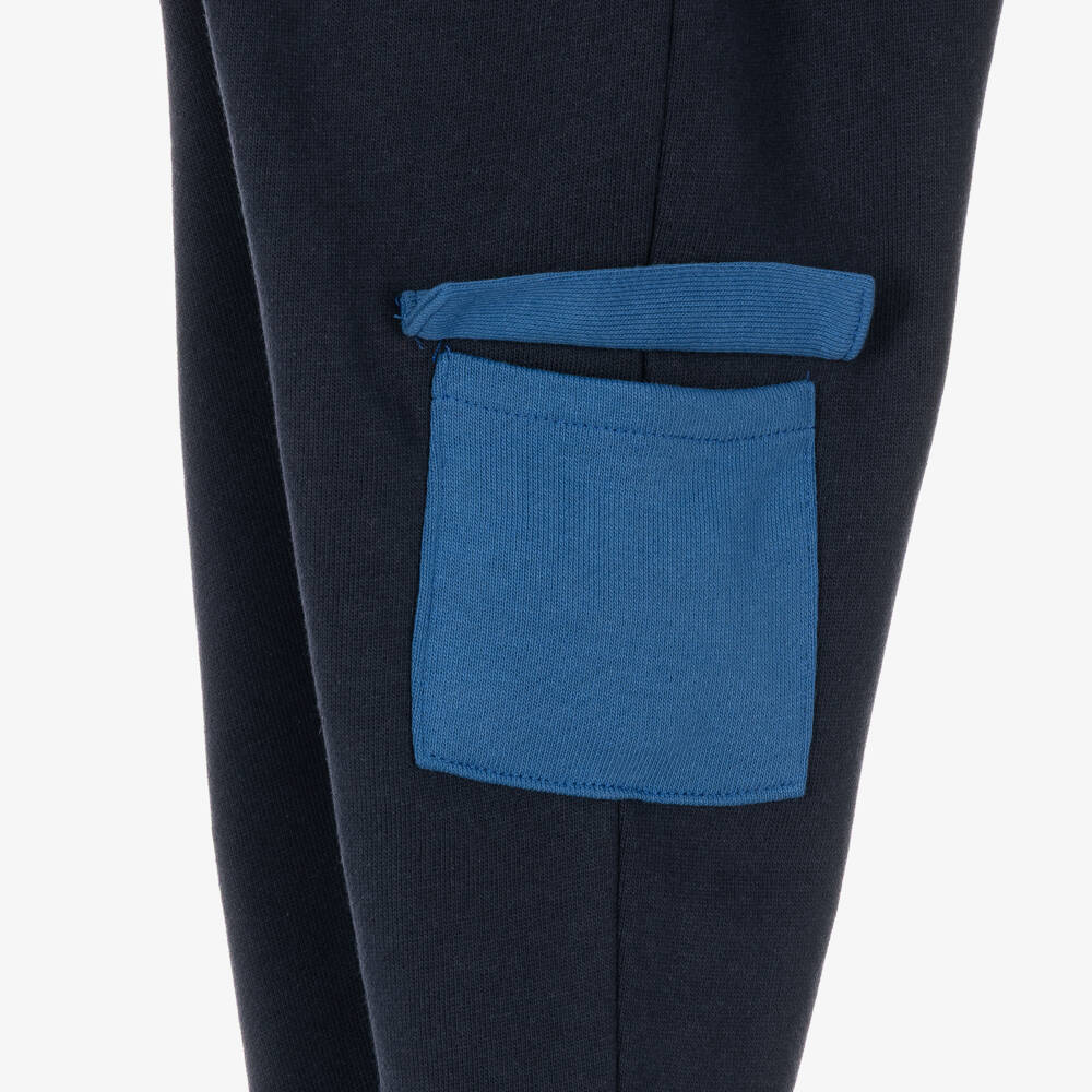 Guess-Baby Boys Blue Cotton Tracksuit with Basketball Bear | Childrensalon
