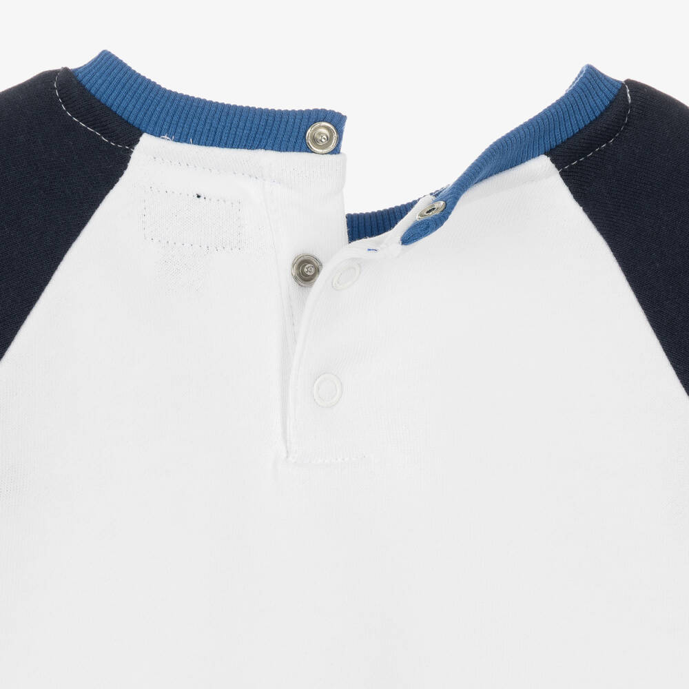 Guess-Baby Boys Blue Cotton Tracksuit with Basketball Bear | Childrensalon