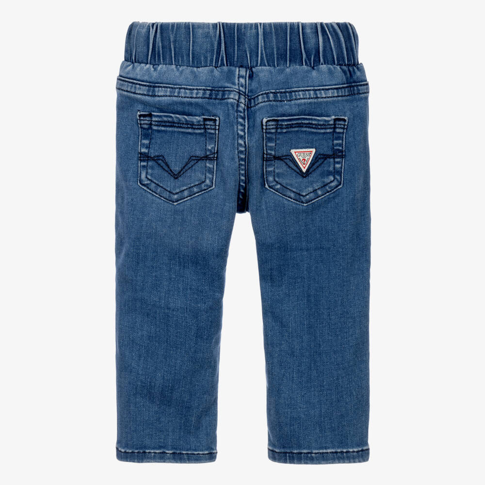 Guess-Baby Boys Blue Jeans with Varsity Teddy | Childrensalon