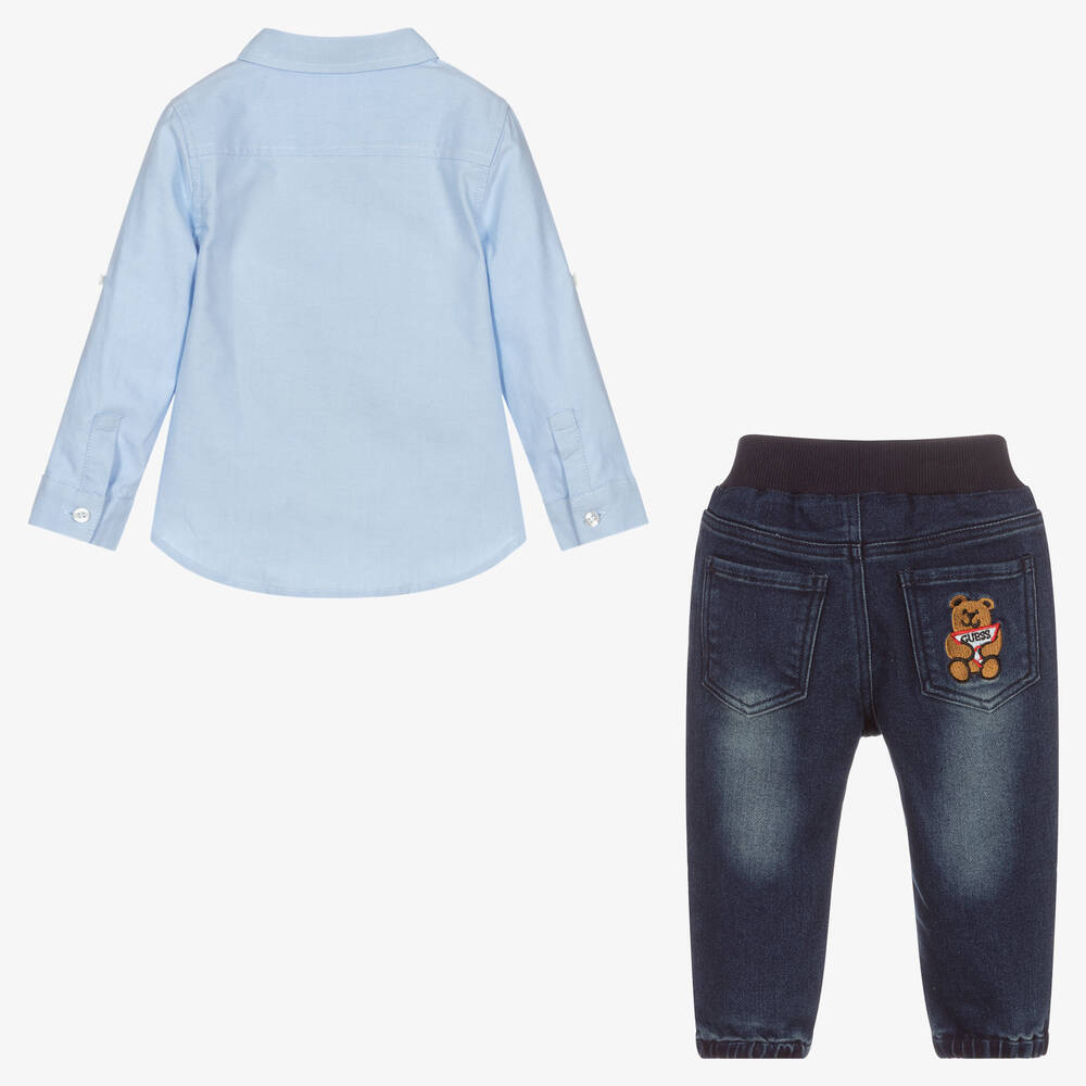 Guess-Baby Boys Blue Trouser Set | Childrensalon