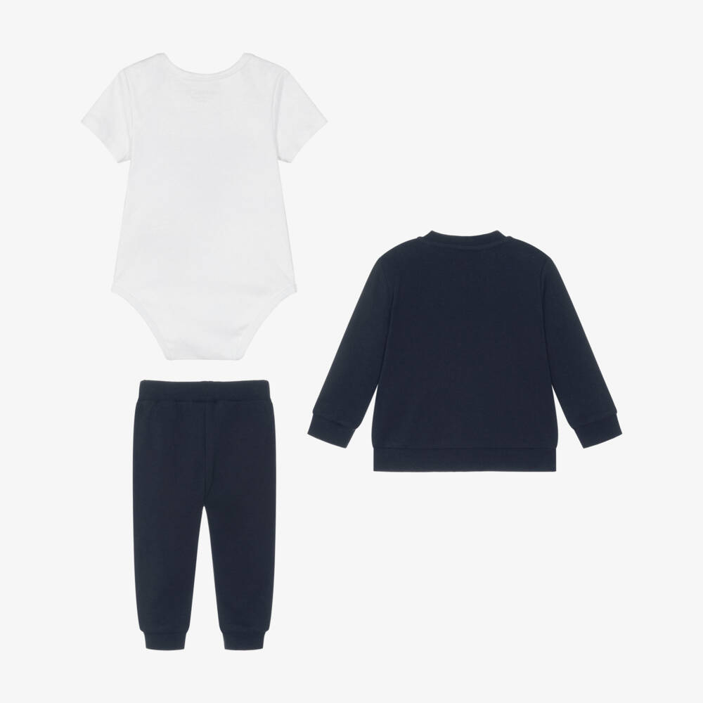 Guess-Baby Boys Navy Blue Cotton Tracksuit Set | Childrensalon