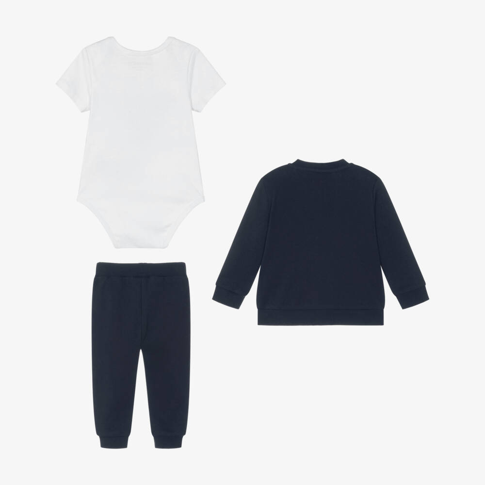 Guess-Baby Boys Navy Blue Cotton Tracksuit Set | Childrensalon