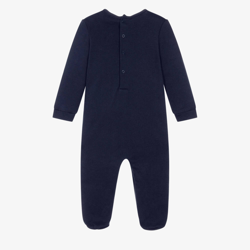 Guess-Baby Boys Navy Blue Teddy Bear Babygrow | Childrensalon