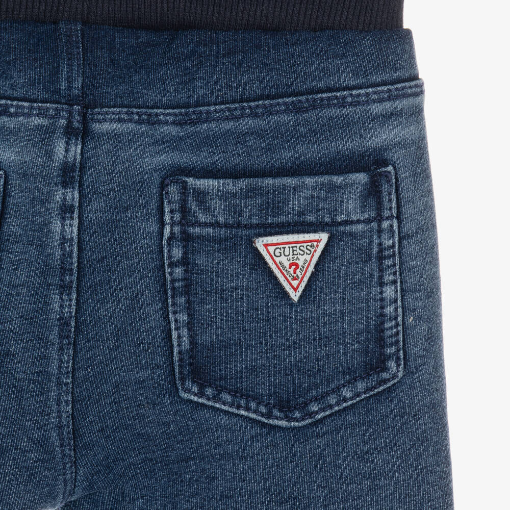 Guess-Baby Boys Yellow & Blue Jersey Denim Trouser Set | Childrensalon