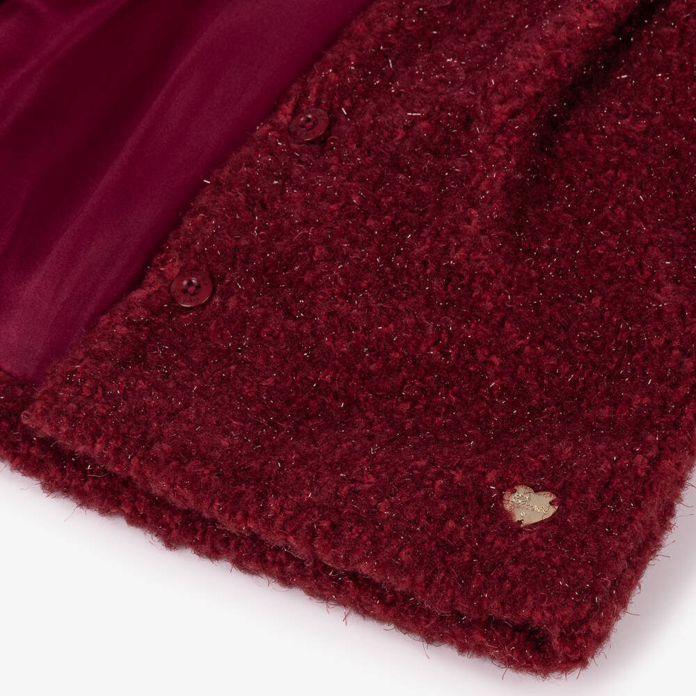 Guess-Baby Girls Burgundy Bouclé-Style Coat | Childrensalon