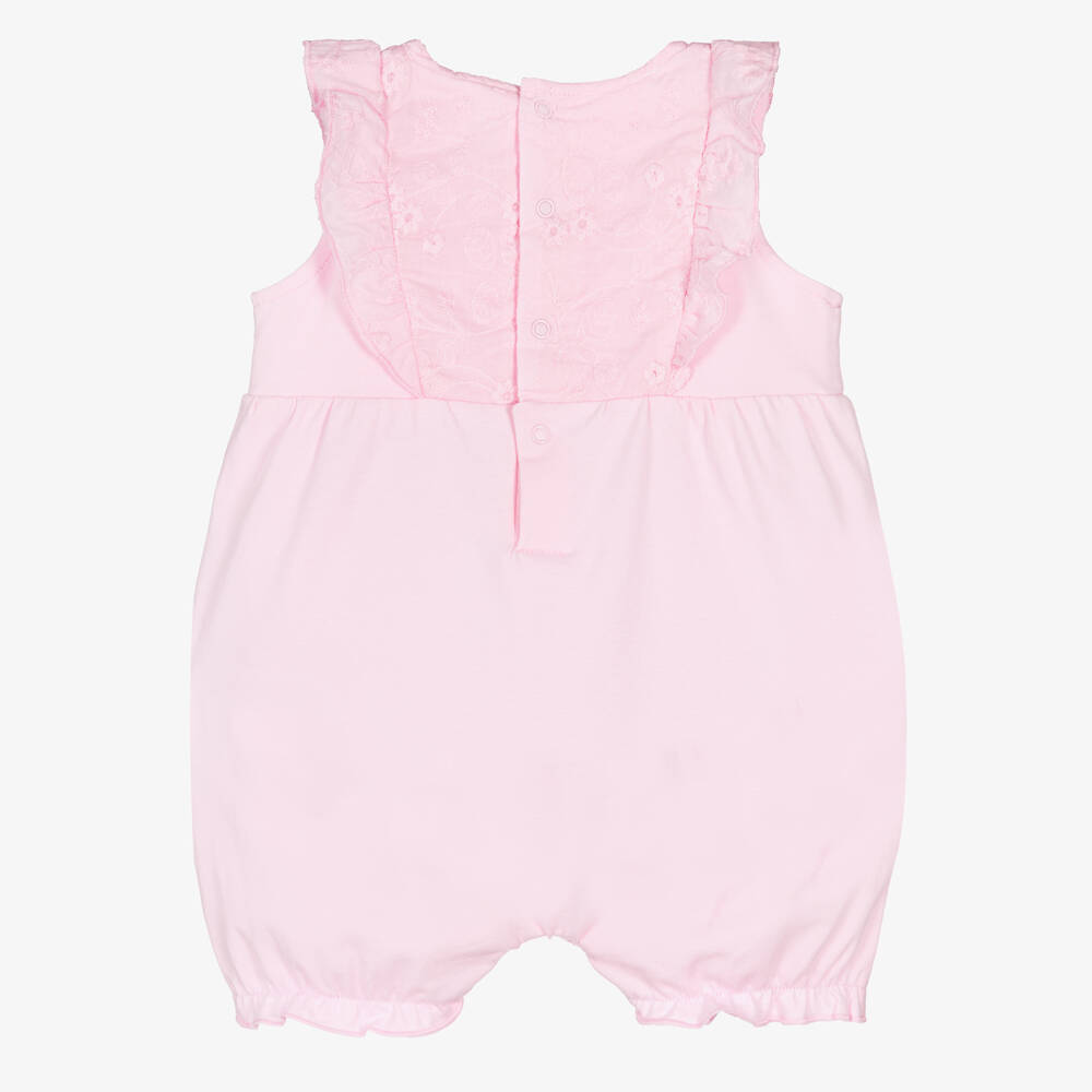 Guess-Baby Girls Cotton Shortie with Floral Embroidery | Childrensalon