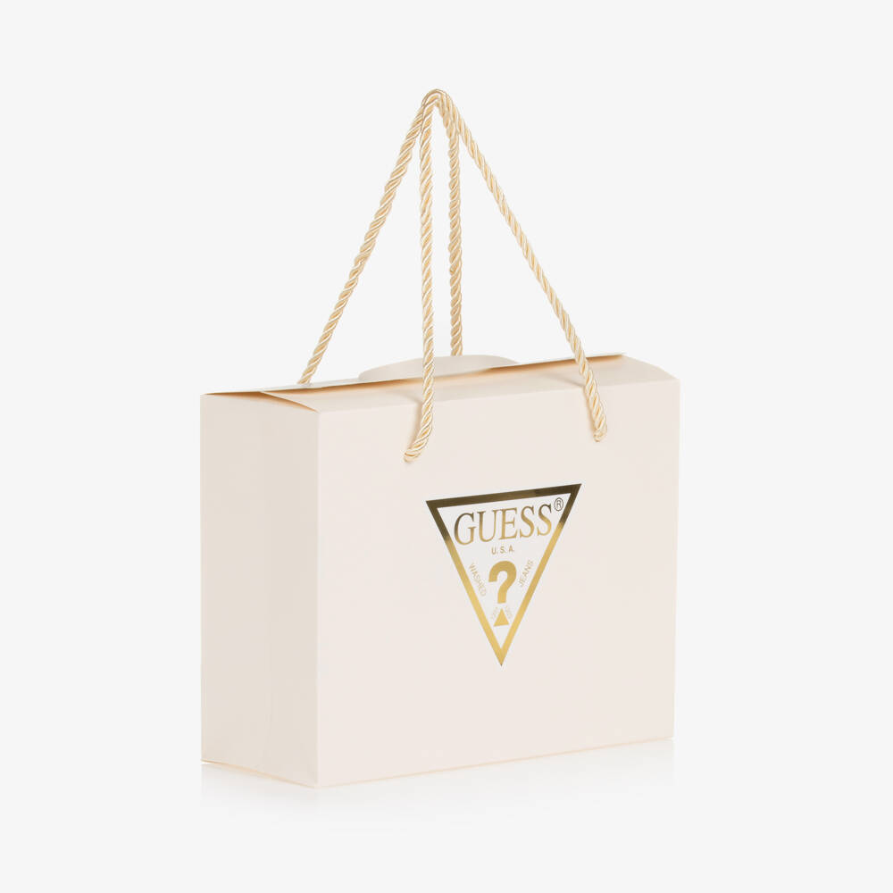 Guess-Baby Girls Ivory Dress with Sparkly Bag Print | Childrensalon