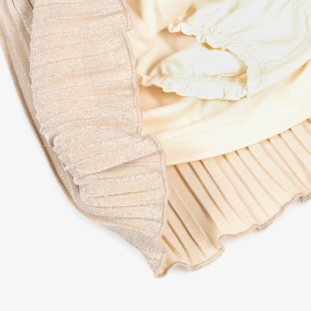 Guess-Baby Girls Ivory Top & Sparkly Beige Skirt Set | Childrensalon