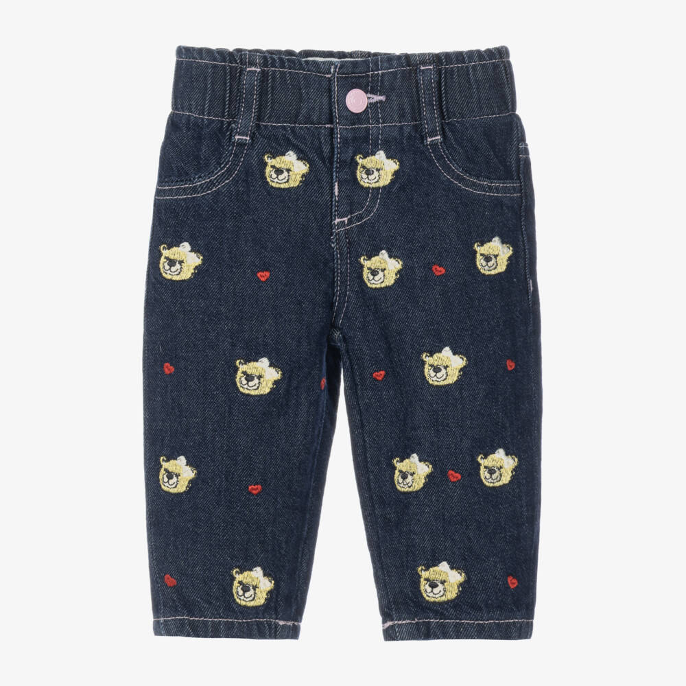 Guess-Baby Girls Jeans with Embroidered Bears | Childrensalon