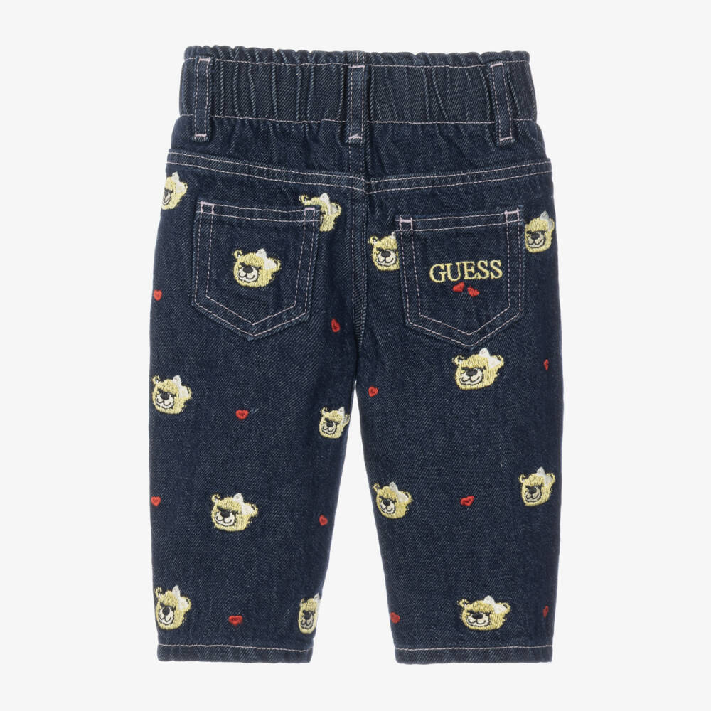 Guess-Baby Girls Jeans with Embroidered Bears | Childrensalon