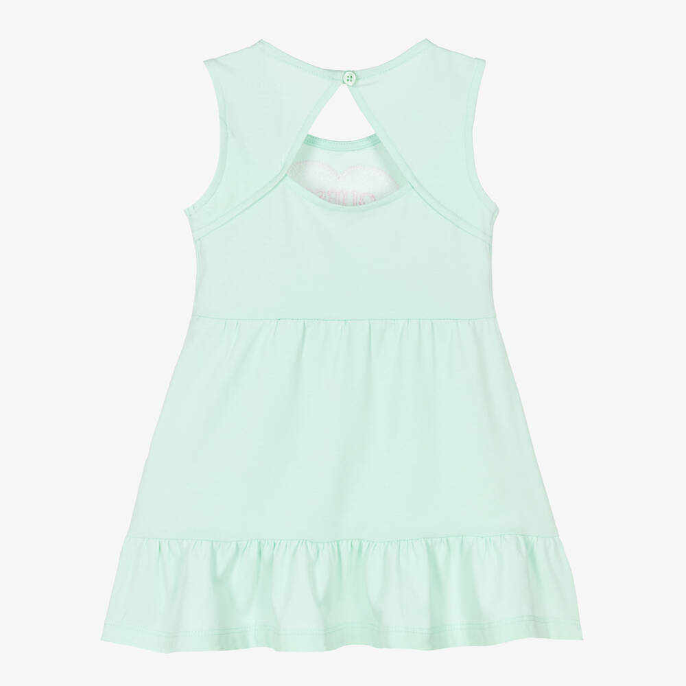 Guess-Baby Girls Mint Green Cotton Sleeveless Dress | Childrensalon