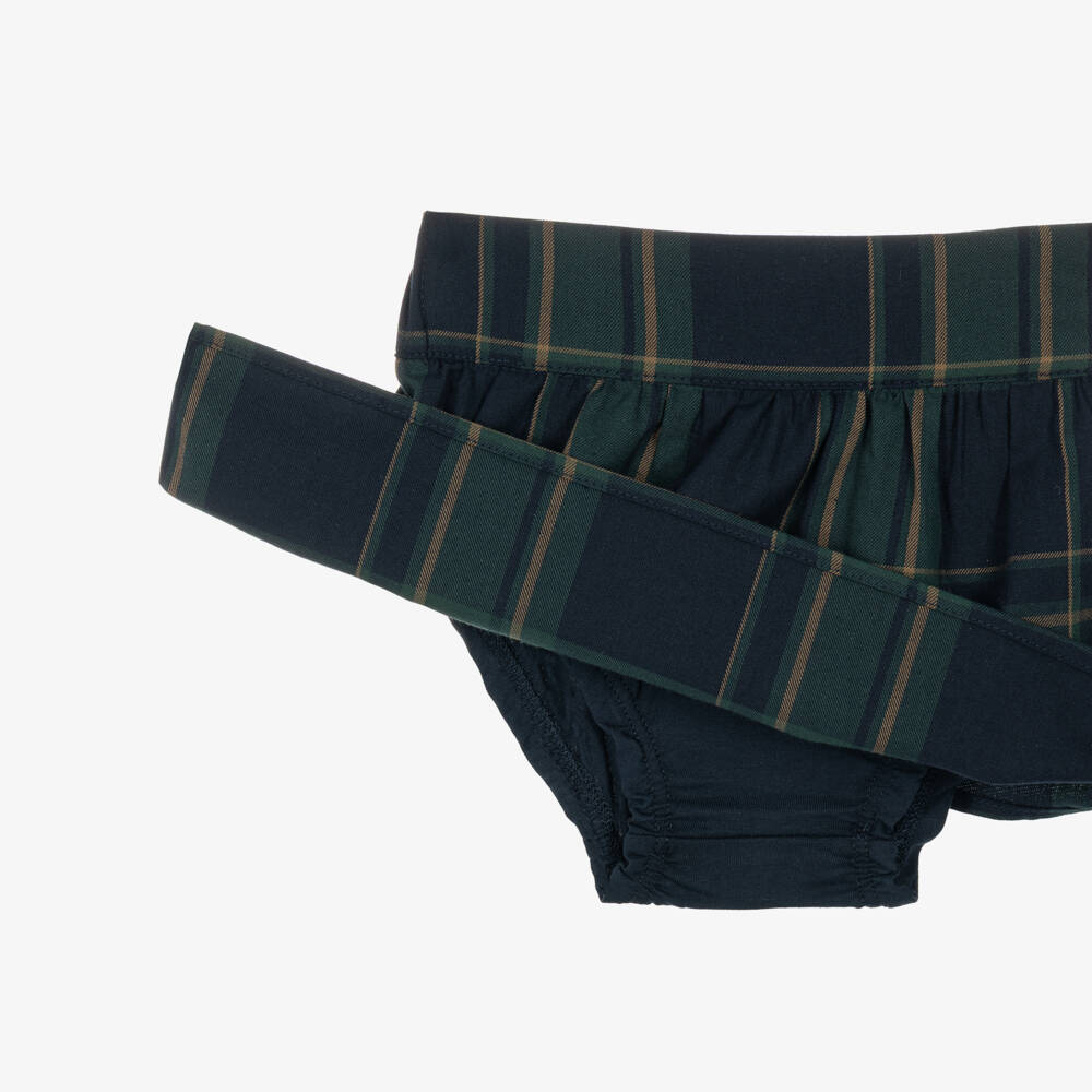 Guess-Baby Girls Navy Blue Tartan Skirt Set | Childrensalon
