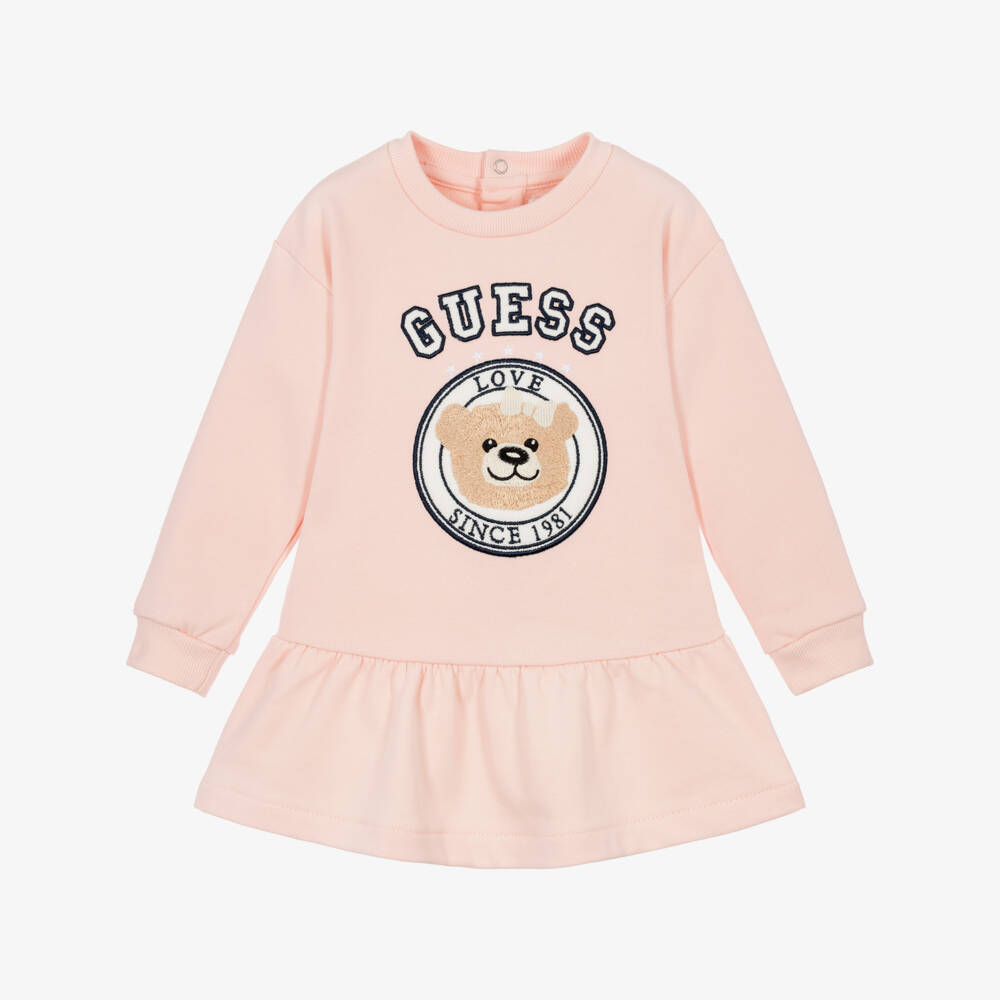 Guess-Baby Girls Pale Pink Sweatshirt Dress | Childrensalon