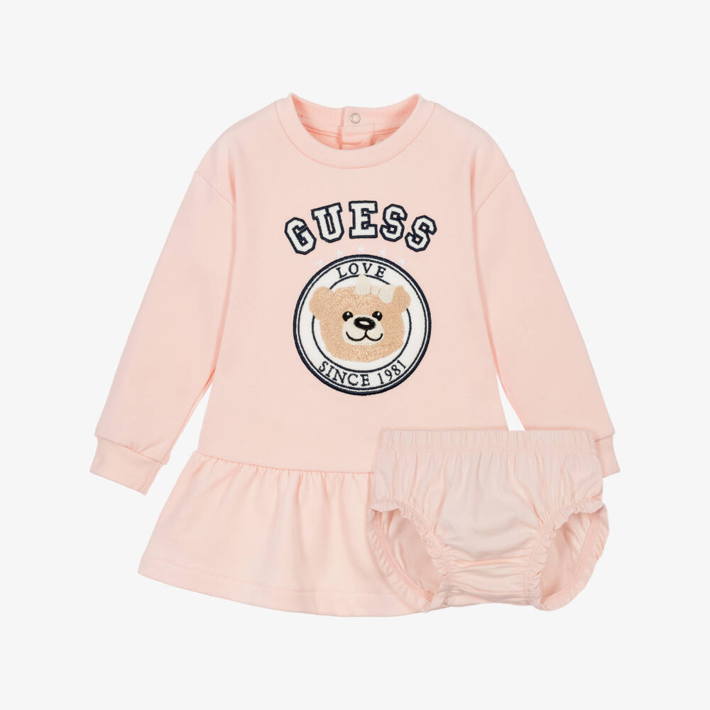 Guess-Baby Girls Pale Pink Sweatshirt Dress | Childrensalon