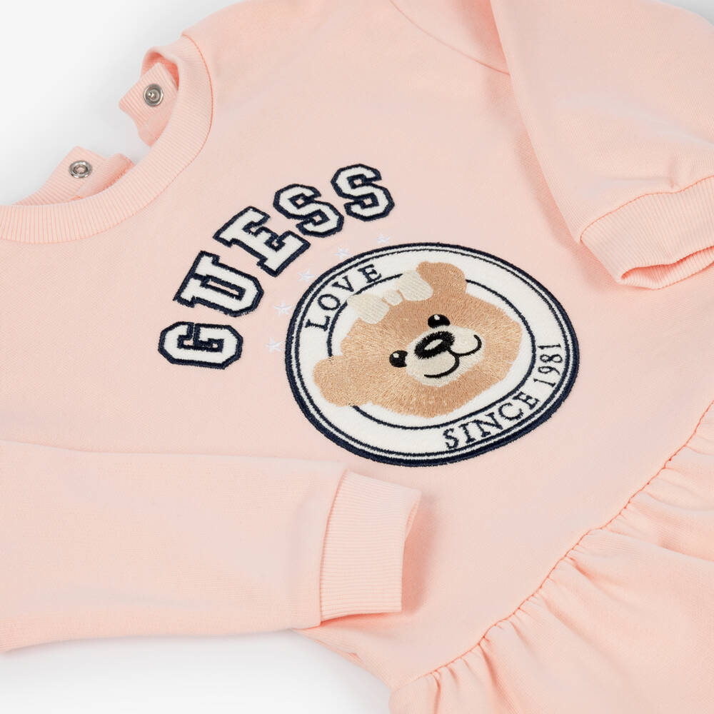 Guess-Baby Girls Pale Pink Sweatshirt Dress | Childrensalon