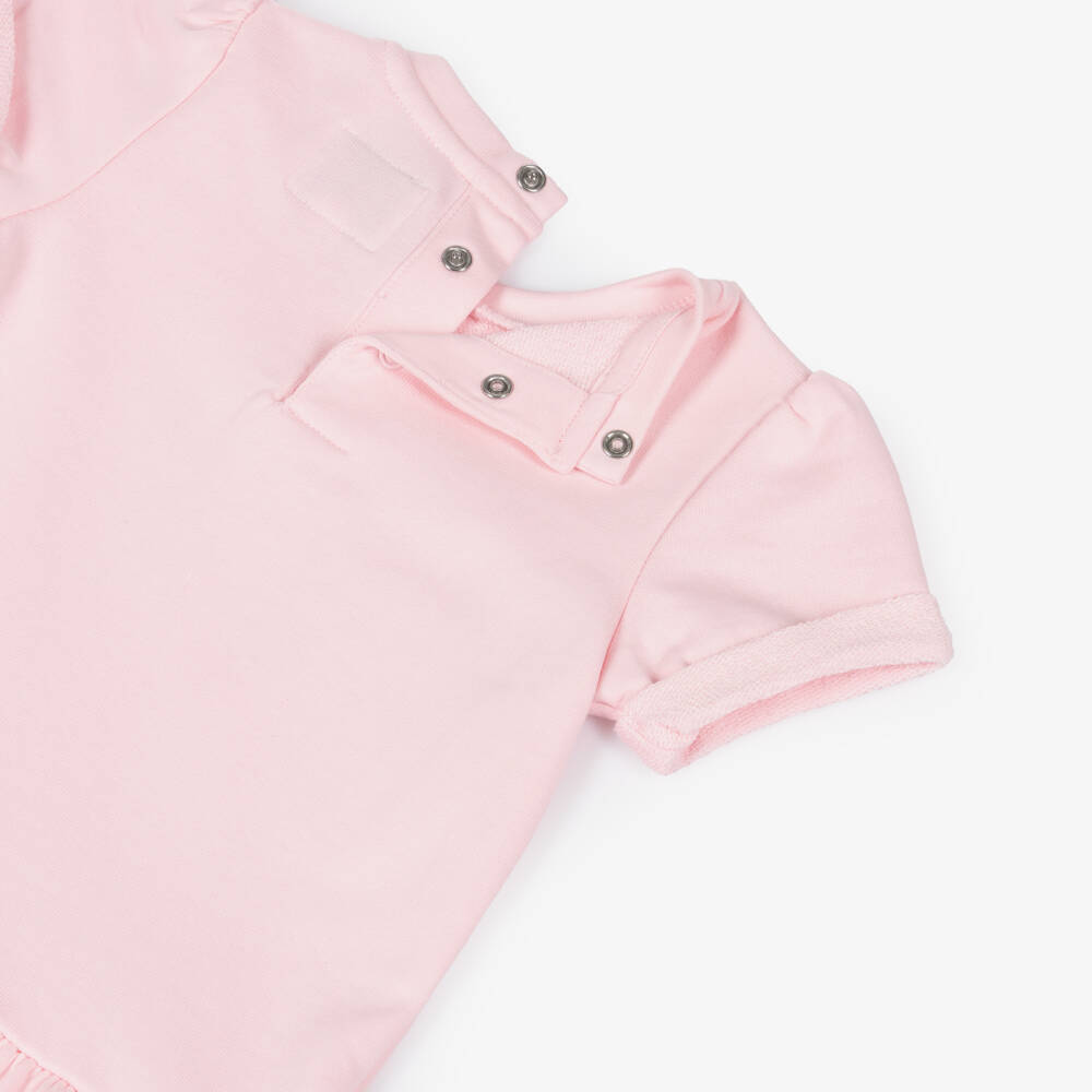 Guess-Baby Girls Pink Bear Print Cotton Jersey Dress | Childrensalon