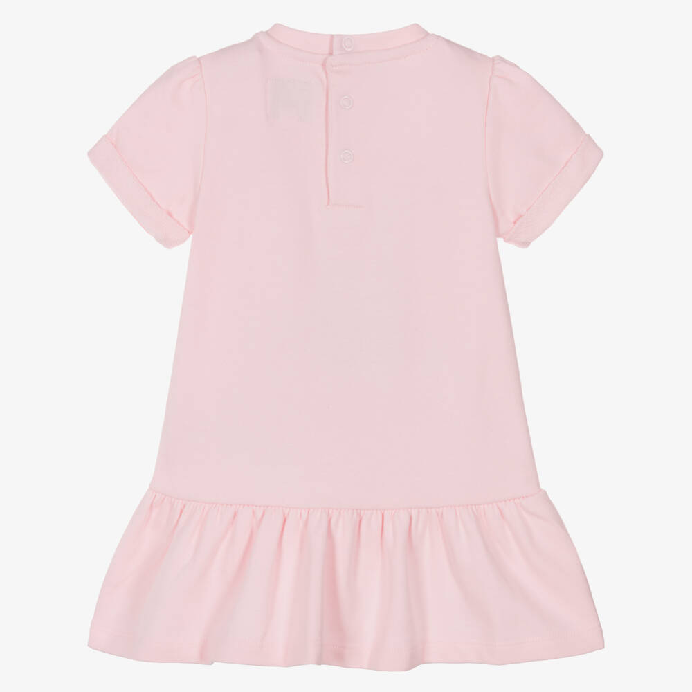 Guess-Baby Girls Pink Bear Print Cotton Jersey Dress | Childrensalon