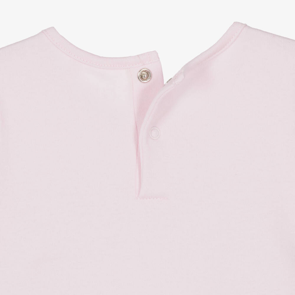 Guess-Baby Girls Pink Cotton Jersey & Tulle Dress | Childrensalon