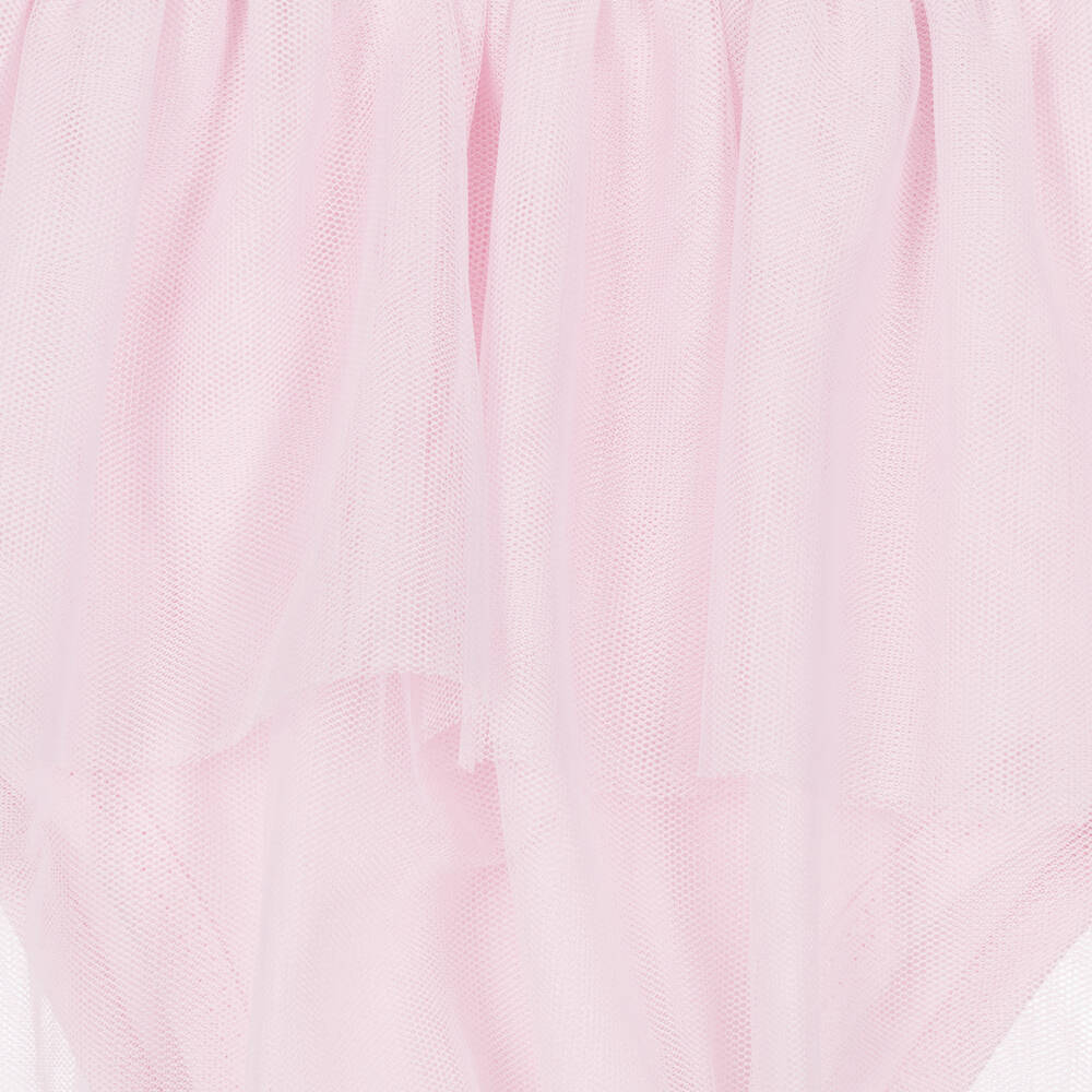 Guess-Baby Girls Pink Cotton Jersey & Tulle Dress | Childrensalon