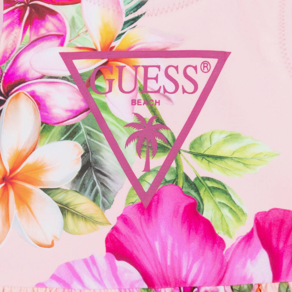 Guess-Baby Girls Pink Hibiscus Print Swimsuit | Childrensalon