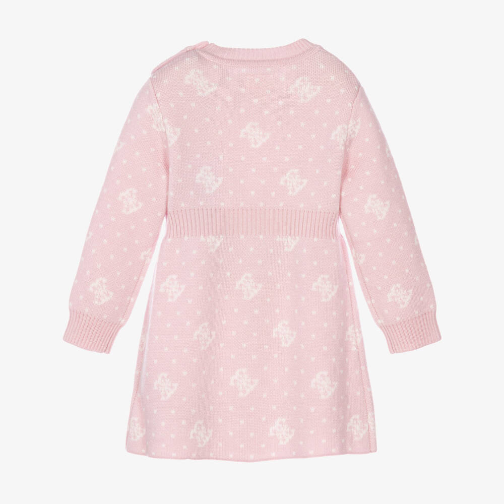 Guess-Baby Girls Pink Knitted Dress | Childrensalon