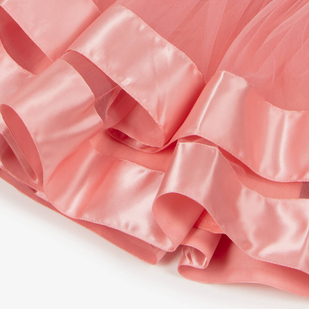 Guess-فستان ساتان وتول بفيونكة لون زهري للبنات الرضع | Childrensalon