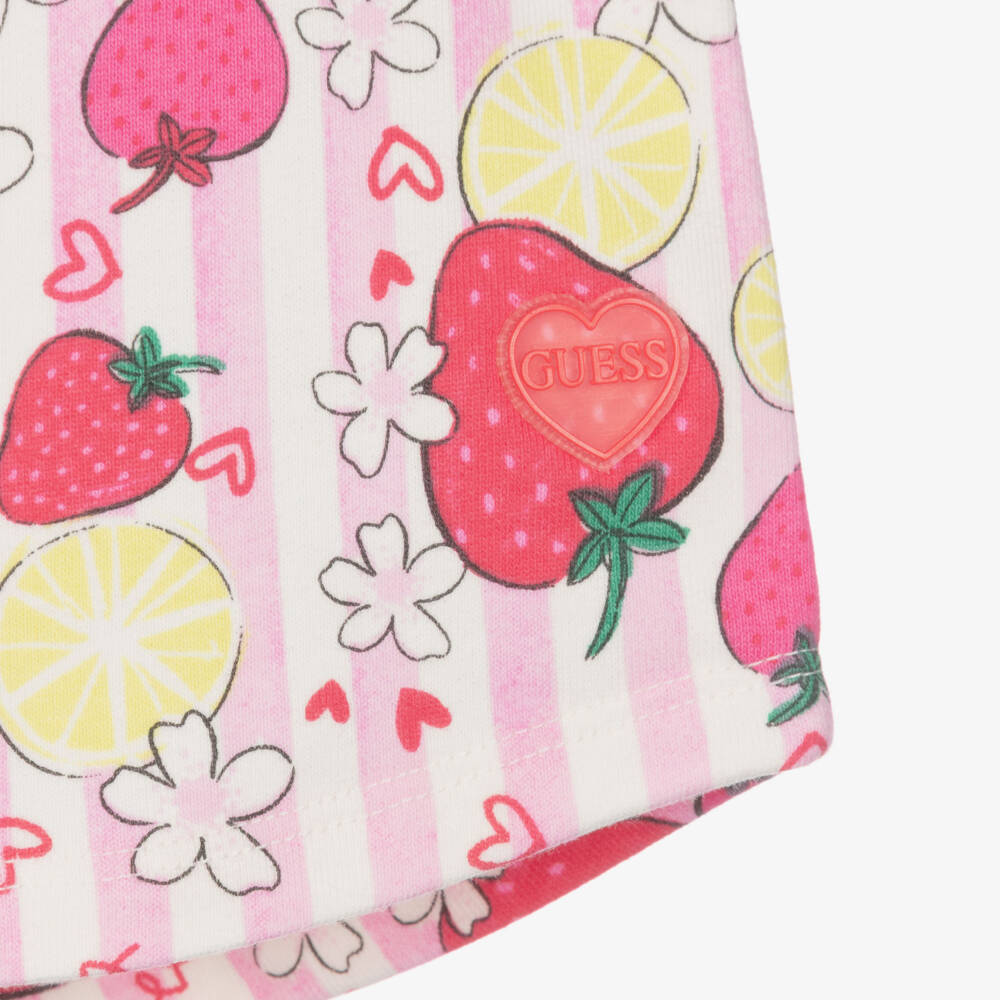 Guess-Baby Girls Pink Strawberry Print Shorts Set | Childrensalon