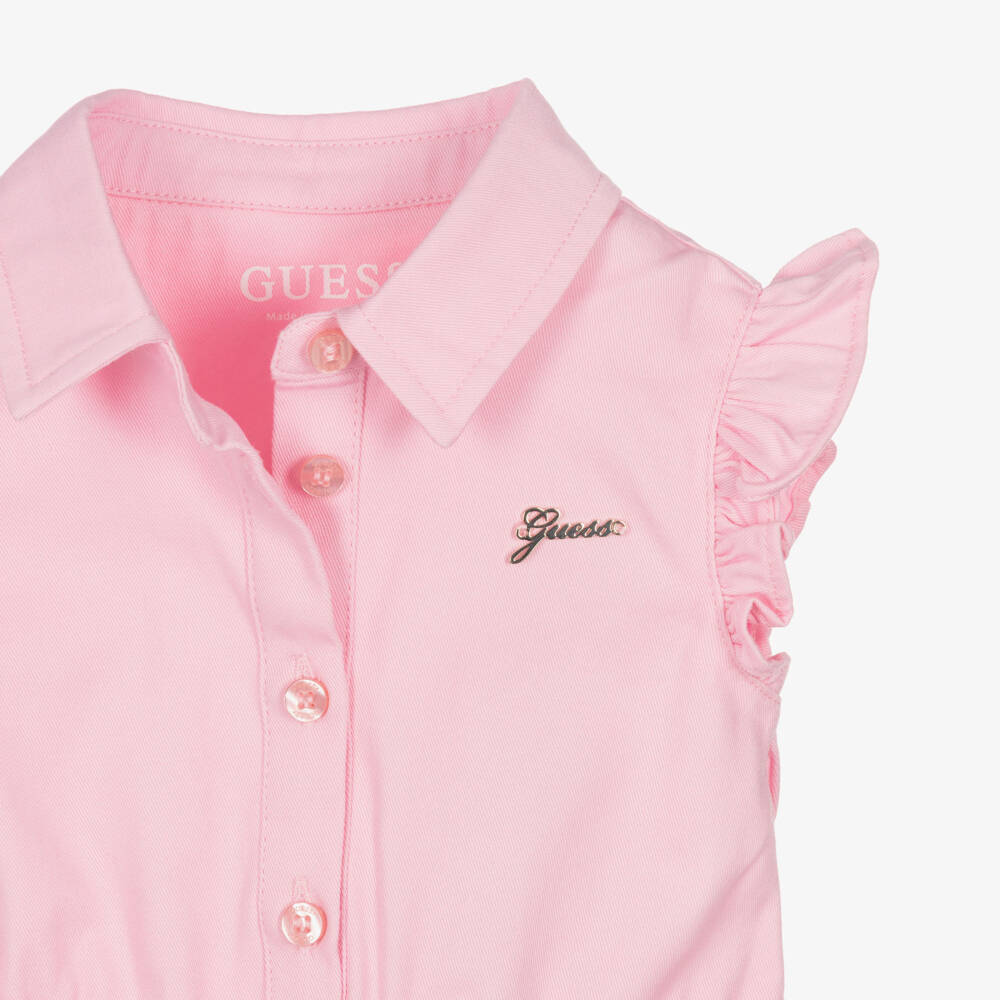 Guess-Платье без рукавов розовое с клубничным принтом для малышек | Childrensalon