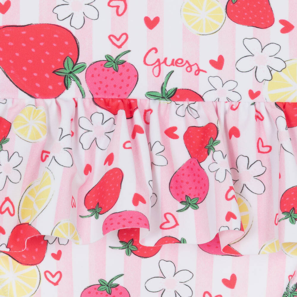 Guess-Baby Girls Pink Strawberry Print Swimsuit | Childrensalon