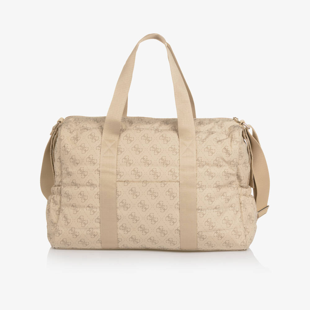 Guess-Beige 4G Monogram Logo Changing Bag (45cm) | Childrensalon