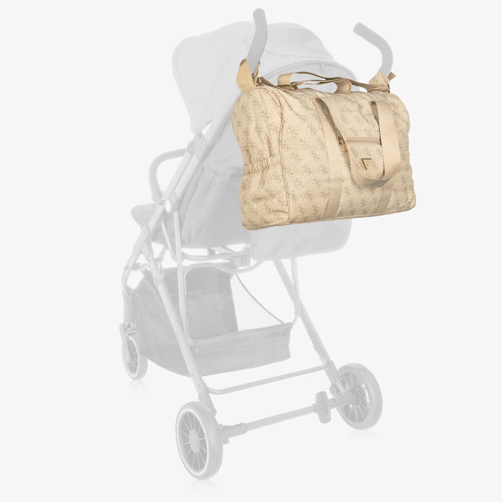 Guess-Beige 4G Monogram Logo Changing Bag (45cm) | Childrensalon