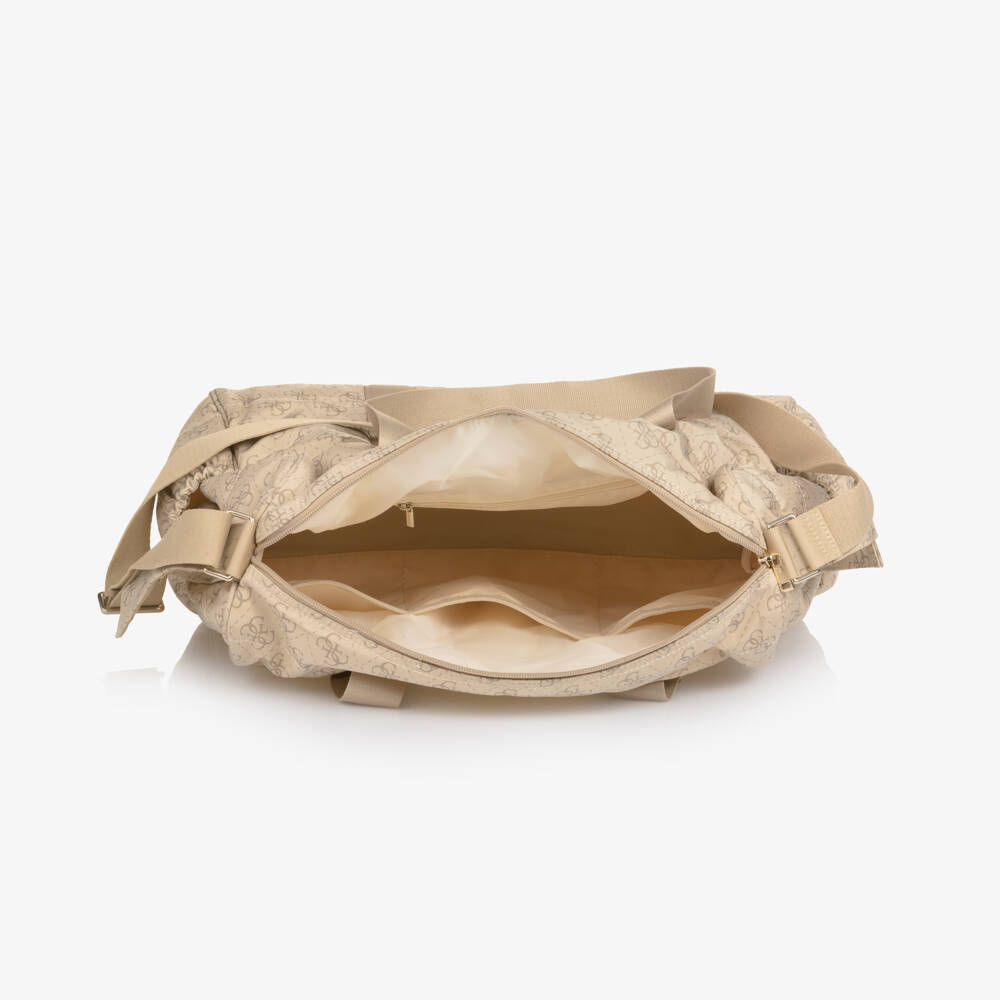 Guess-Beige 4G Monogram Logo Changing Bag (45cm) | Childrensalon