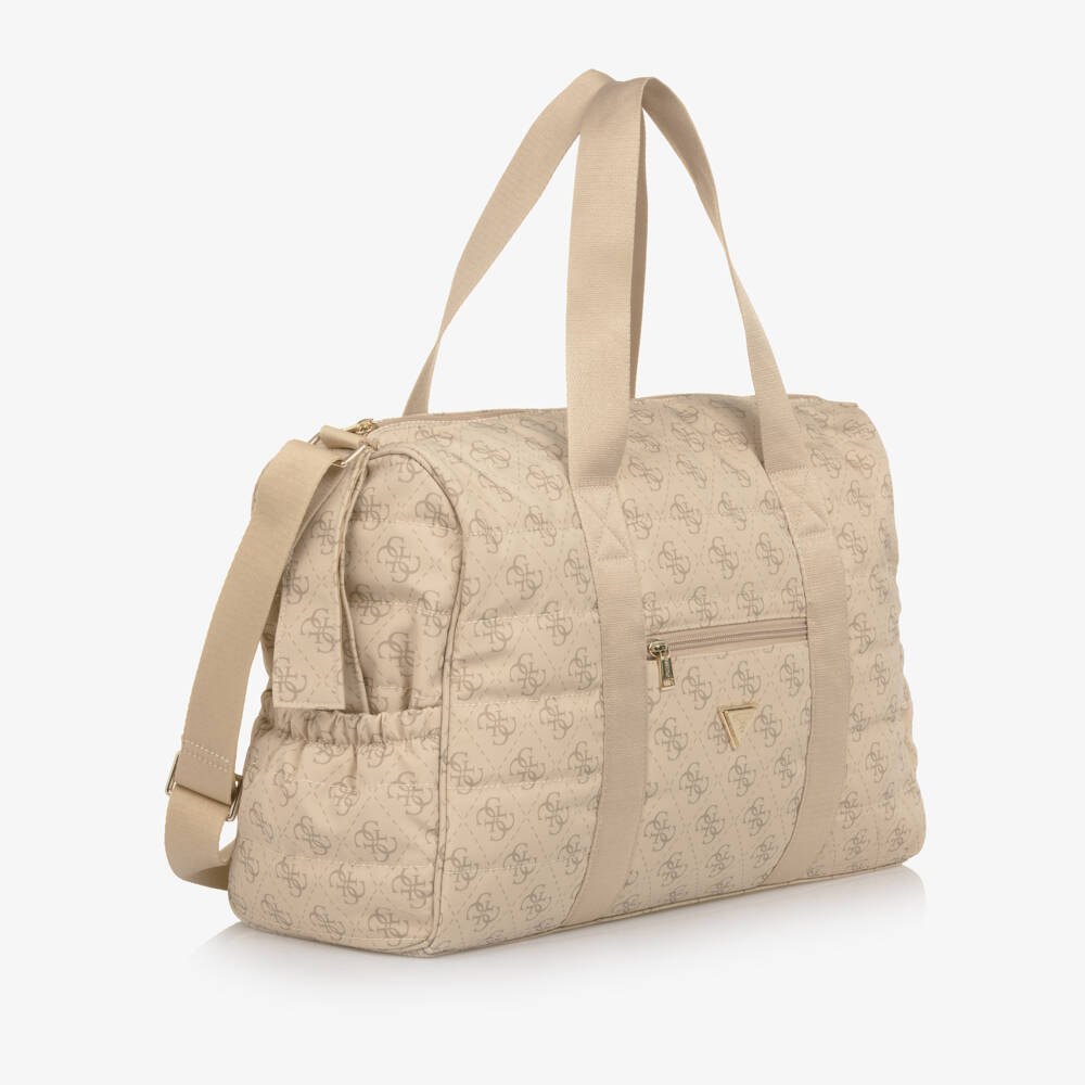Guess-Beige 4G Monogram Logo Changing Bag (45cm) | Childrensalon