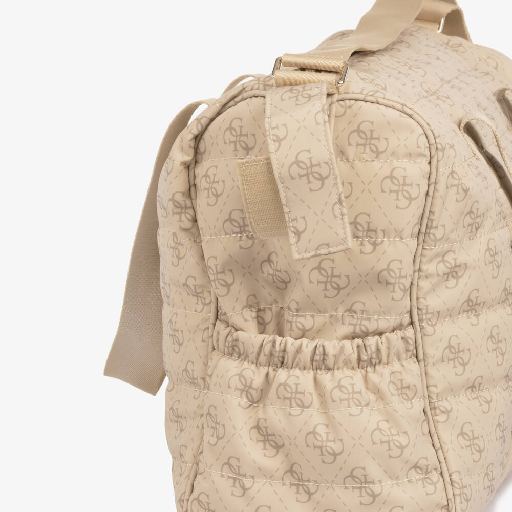 Guess-Beige 4G Monogram Logo Changing Bag (45cm) | Childrensalon