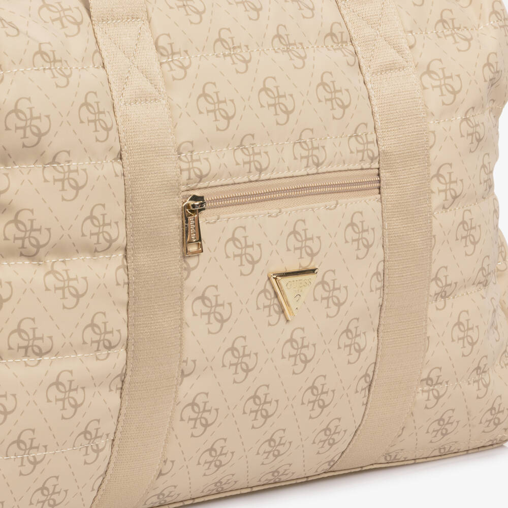 Guess-Beige 4G Monogram Logo Changing Bag (45cm) | Childrensalon