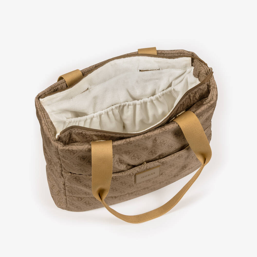 Guess-Beige 4g Patterned Changing Bag (28cm) | Childrensalon