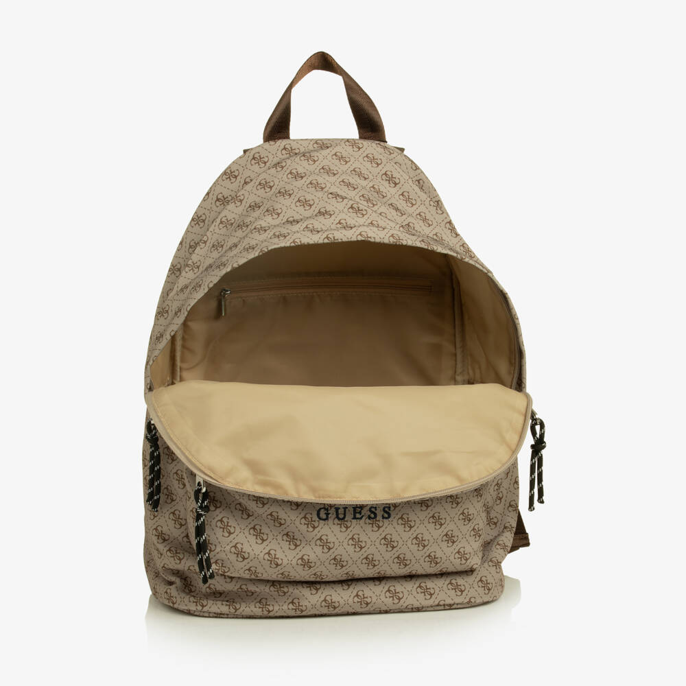 Guess-Beige Backpack with 4G Print (40cm) | Childrensalon