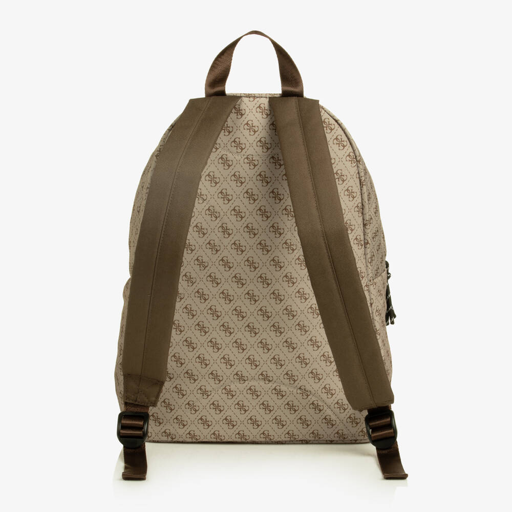 Guess-Beige Backpack with 4G Print (40cm) | Childrensalon