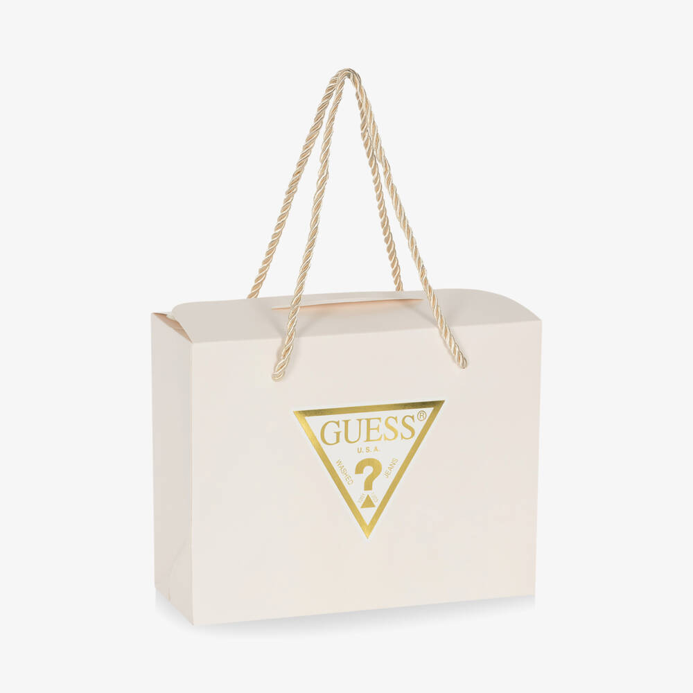 Guess-Beige Cotton Baby Trouser Set | Childrensalon