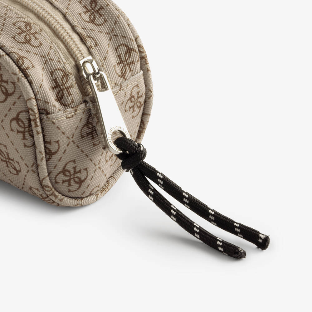Guess-Beige Pencil Case with 4g Logo (20cm) | Childrensalon