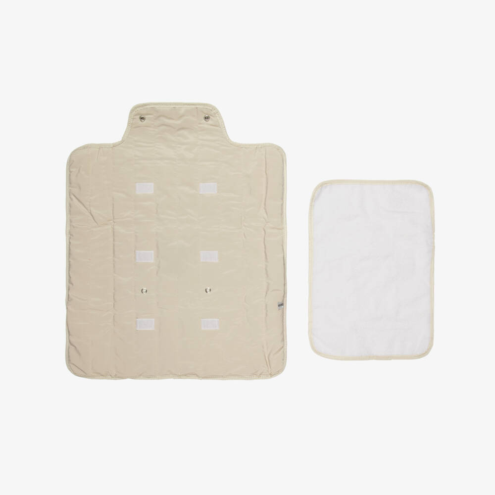 Guess-Beige Quilted Changing Mat with Bear Embroidery (61cm) | Childrensalon